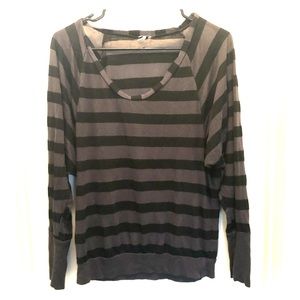 Splendid Black and Grey Striped Tee